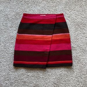 LOFT Striped Wrap Skirt